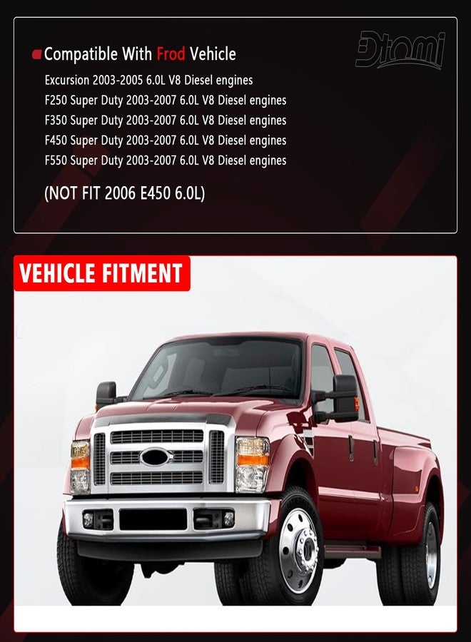Dtomi فلتر وقود وفلتر زيت متوافقان مع سيارات فورد موديلات 2003-2007 F250، F350، F450، F550 سوبر ديوتي، و2003-2005 إكسكيرجن ديزل 6.0 لتر باورستروك. بديل للأرقام التالية: FL2016، FD4616، 3C3Z-9N184-CA، 3C3Z6731AA، FD4604 - Image 3